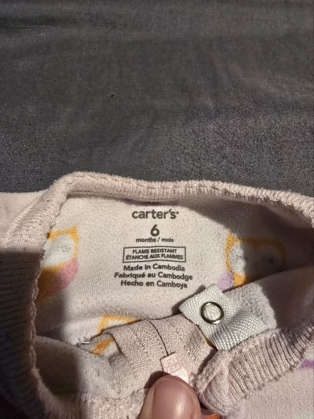 Carter's Pink Owl Footed One-Piece Pajama - Picture 2 of 3